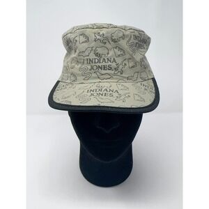 Vintage 90s Indiana Jones Disney Youth Hat Cap Made In USA Lucasfilm All Over